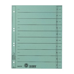 Leitz, Intercalaires, format A4, Extra large, Carton manille, Bleu, 1658-00-30