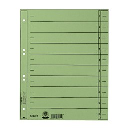 Leitz, Intercalaires, format A4, Extra large, Carton manille, Vert, 1658-00-55