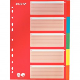 Leitz, Intercalaires en carton, A4, 5 positions, Multicolore, 4386-60-00