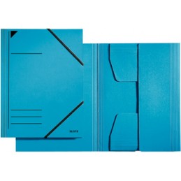 Leitz, Chemise à élastique, format A4, carton, 320g, Bleu, 3981-00-35