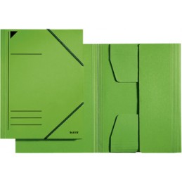 Leitz, Chemise à élastiques, format A4, carton, 320g, Vert, 3981-00-55