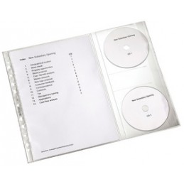 Leitz, Pochettes perforées, avec rabat CD, A4, PP, 0.12mm, 4761-30-03
