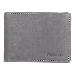 Pride & Soul, Mini portefeuille, RFID, format paysage, cuir, gris, 47255
