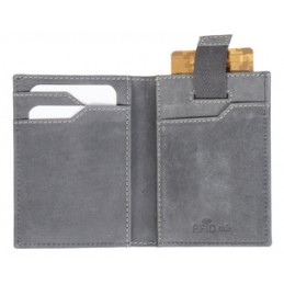 Pride & Soul, Porte-cartes de crédit, RFID, en cuir, gris, 47258