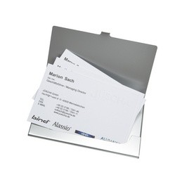 Alassio, Etui pour cartes de visite, en aluminium, argent mat, 0334