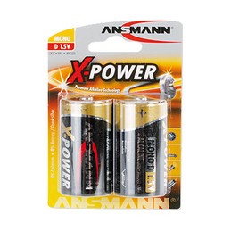 Ansmann, Pile alcaline, X-Power, Mono D, blister de 2, 1.5V, LR20, 5015633