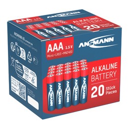 Ansmann, Pile alcaline, RED, Micro AAA, blister de 20, LR03, 5015538