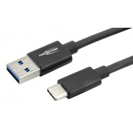 Ansmann, Câble de données et de charge, USB-A, USB-C, noir, 1700-0081