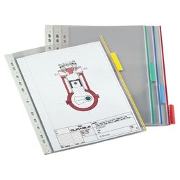 Durable, Plaque pochette, FUNCTION, A4, transparent, Onglets rouge, 5607-03