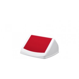 Durable, Couvercle, DURABIN FLIP LID SQUARE 40, blanc rouge, 1801574018