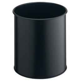 Durable, Corbeille a papier, METALL, rond, 15 litres, noir, 3301-01