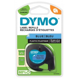 Dymo, Ruban d'étiquette, LetraTag, plastique, 12mmx4m, Bleu, S0721650