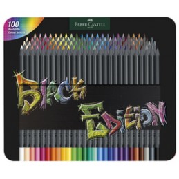 Faber Castell, Crayons de couleur, Black Edition, étui de 100, 116490