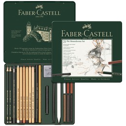 Faber Castell, PITT MONOCHROME, Set medium, 21 pièces, 112976