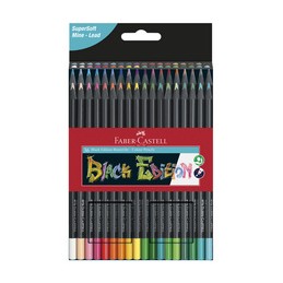 Faber-Castell crayons de couleur Black Edition, étui de 24, assorties 