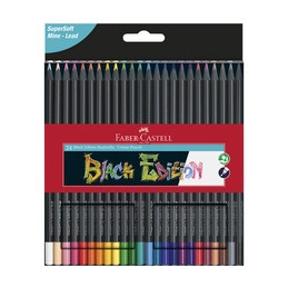 Faber Castell, Crayons de couleur, Black Edition, étui de 24, 116424