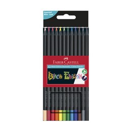 Faber Castell, Crayons de couleur, Black Edition, étui de 12, 116412
