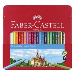 Faber Castell, Crayons de couleur, CASTLE, étui métal de 24, 115824