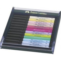 Faber Castell, Feutres, PITT, artist pen, étui de 12, Pastels, 267420