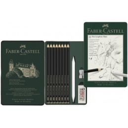 Faber Castell, Kit, PITT, GRAPHITE Matt, étui de 11 pièces, 115220