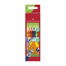 Faber Castell, Crayons de couleur, triangulaire, Jumbo, étui de 6, 116506