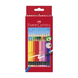 Faber Castell, Crayons de couleur gommables, étui carton de 24, 116625