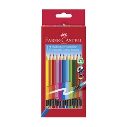 Faber Castell, Crayons de couleur gommables, étui carton de 12, 116612