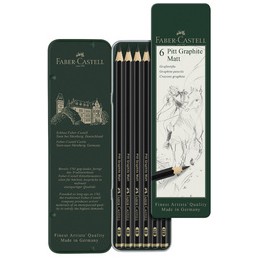 Faber Castell, Crayons de papier, PITT GRAPHITE Matt, étui de 6, 115207