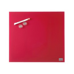 Nobo, Tableau magnétique en verre, 450x450mm, rouge, 1903955