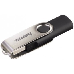 Hama, Clé USB 2.0, Flash Drive, Rotate, 128Go, noir et argent, 108071