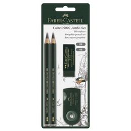 Faber Castell, Crayons gris, CASTELL 9000, Jumbo, kit de dessin, 119398