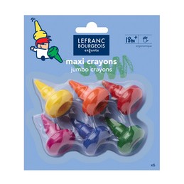 LEFRANC BOURGEOIS, Baby crayons, étui de 6, ergonomiques, 807045