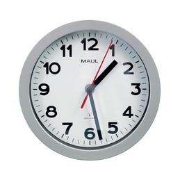 MAUL, Horloge murale, Radio, MAULstep, diamètre 200mm, argent, 9052895