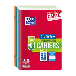 Oxford, Cahiers piqûre, A4, Seyès, 96 pages, lot de 5, 400084974