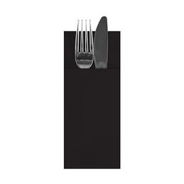 PAPSTAR, Serviettes en pochette, pliage 1/8, par 480, noir, 87012