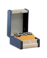 Rexel Boîte à fiches, format A6 oblong, en plastique, gris, 3411200
