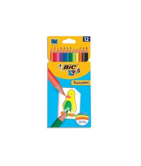 Bic, Crayons de couleur, Tropicolors, étui de 12, 8325666