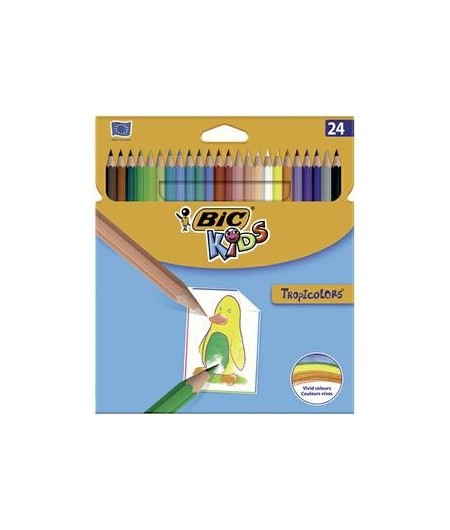 Bic, Crayons de couleur, Tropicolors, étui de 24, 937518