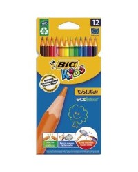 Bic kids, Crayons de couleur, Evolution, Ecolutions, étui de 12, 82902910