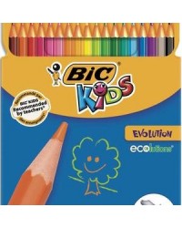 Bic Kids, Crayons de couleur, Evolution, Ecolutions, étui de 18, 829728