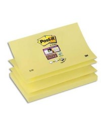 Post it, Notes adhésives, Z-Notes, 76 x 127 mm, Jaune, Super sticky, R350-12SS-CY, BP840