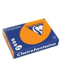Clairefontaine Papier A4, 80g, TROPHEE, Orange vif, Ramette de 500 feuilles, 1761C