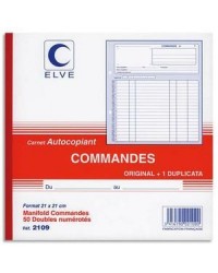 Elve, Manifold, Commandes, 210 x 210 mm, Duplicata, Autocopiants, 2109
